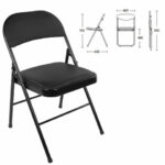Стул складной BRABIX "Golf Plus CF-003 КОМФОРТ", черный каркас, кожзам черный, В КОРОБЕ, 533026 — изображение 2