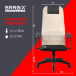 Кресло BRABIX PREMIUM "Ultimate EX-800" пластик, плотная двойная сетка Х2, черное/бежевое, 532916 — арт. SAMSON-532916
