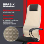 Кресло BRABIX PREMIUM "Ultimate EX-800" пластик, плотная двойная сетка Х2, черное/бежевое, 532916 — арт. SAMSON-532916