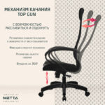 Кресло офисное МЕТТА "SU-B-8" пластик, ткань-сетка, сиденье мягкое, черное — арт. SAMSON-532432