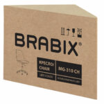 Кресло стул BRABIX "Eames MG-310 CH", хром, пластик белый, ткань серая, 532924 — арт. SAMSON-532924