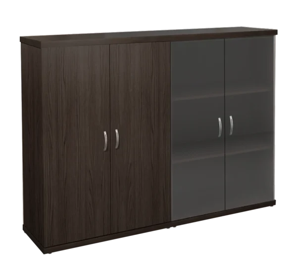 КЭ103 Шкаф низкий (КЭ19*2+КЭ31+КЭ23*2+БСКТ410*2+ФС03*2) (1704*424*1274) Эталон (КЭ103) — серия офисной мебели Эталон, фабрика Монолит
