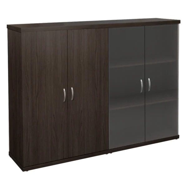 КЭ103 Шкаф низкий (КЭ19*2+КЭ31+КЭ23*2+БСКТ410*2+ФС03*2) (1704*424*1274) Эталон (КЭ103) — серия офисной мебели Эталон, фабрика Монолит