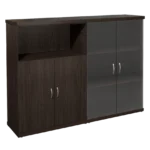КЭ102 Шкаф низкий (КЭ19*2+КЭ31+КЭ22*2+БСКТ410*2+ФС03*2) (1704*424*1274) Эталон (КЭ102) — серия офисной мебели Эталон, фабрика Монолит