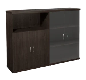 КЭ102 Шкаф низкий (КЭ19*2+КЭ31+КЭ22*2+БСКТ410*2+ФС03*2) (1704*424*1274) Эталон (КЭ102) — серия офисной мебели Эталон, фабрика Монолит