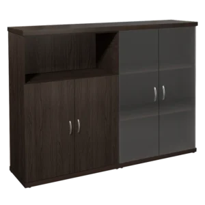 КЭ102 Шкаф низкий (КЭ19*2+КЭ31+КЭ22*2+БСКТ410*2+ФС03*2) (1704*424*1274) Эталон (КЭ102) — серия офисной мебели Эталон, фабрика Монолит