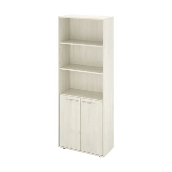 Шкаф закрытый со стеклом 700х338х1845 (КЦ14+КЦ17*2+КЦ40*2+ДБ48*2) Канцлер (КЦ28) — серия офисной мебели Канцлер, фабрика Монолит