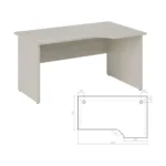 Стол эргономичный правый Нью лайн (New Line) 150 × 90 × 75 см