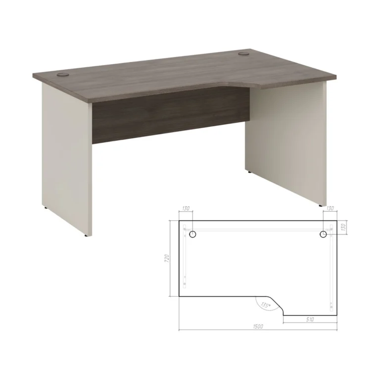 Стол эргономичный правый Нью лайн (New Line) 150 × 90 × 75 см