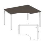 Эргономичный стол правый Тренд металл (Trend Metal) Pointex — арт. TDM32215314