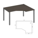 Эргономичный стол правый Тренд металл (Trend Metal) Pointex — арт. TDM32215315