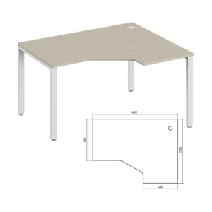 Эргономичный стол правый Тренд металл (Trend Metal) Pointex — арт. TDM32215384