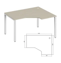 Эргономичный стол правый Тренд металл (Trend Metal) Pointex — арт. TDM32215384