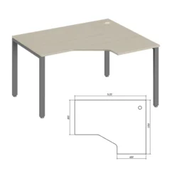 Эргономичный стол правый Тренд металл (Trend Metal) Pointex — арт. TDM32215385